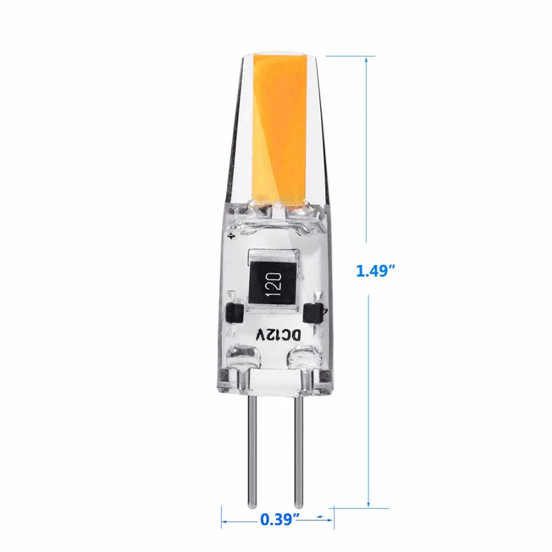 10 pçs pode ser escurecido mini g4 led cob lâmpada 6w ac dc 12v 220v velas luzes substituir 30w 40 halogênio para lustre holofotes