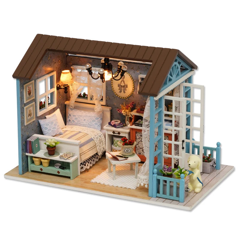 Ano novo presentes de natal casa de boneca diy casa de bonecas em miniatura brinquedo móveis casadolls casas brinquedos para childred aniversário GiftsZ007