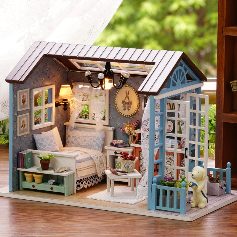 Ano novo presentes de natal casa de boneca diy casa de bonecas em miniatura brinquedo móveis casadolls casas brinquedos para childred aniversário GiftsZ007