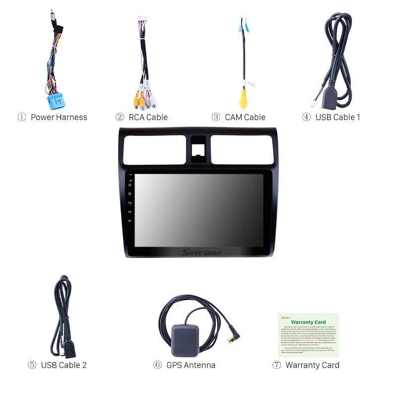 Seicane 2 + 32g dsp reprodutor multimídia de navegação gps estéreo para carro para 2005 2006 2007-2010 suzuki swift 10.1 "unidade principal android 10.0