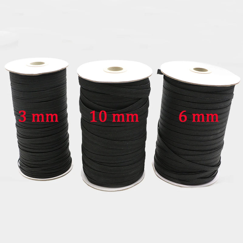 3/4/5/6/8/10MM White/black Flat Elastic Bands Elastic rubber band wedding Garment elastic tape for DIY sewing Stretch Rope acces