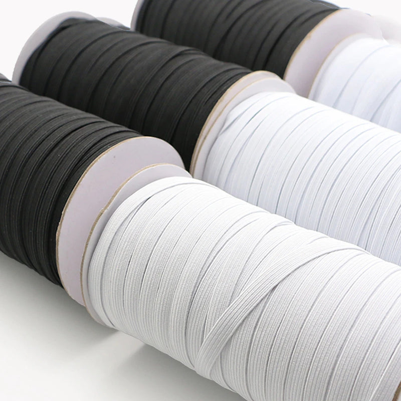 3/4/5/6/8/10MM White/black Flat Elastic Bands Elastic rubber band wedding Garment elastic tape for DIY sewing Stretch Rope acces