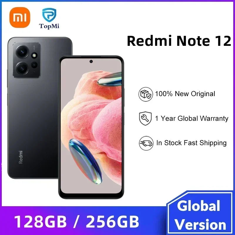 Xiaomi Redmi Note12 Versão global Snapdragon® 685 Note 12, 128 GB 120 Hz AMOLED 33 W de carregamento rápido Câmera de 50 MP Tela de 6,67 "