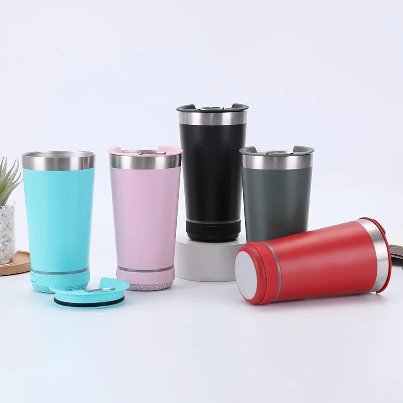 ZIHOTLE Portable Stainless Steel Insulated Cup Music Cup Wireless Bluetooth Speaker Stereo Subwoofer Sound Box Copo Com Som