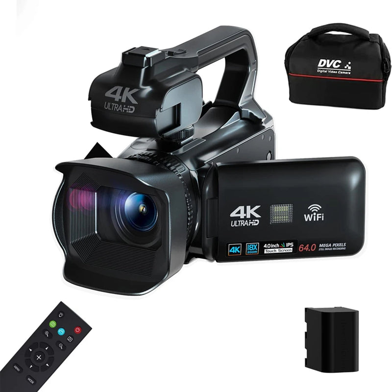 18X 64MP 4K Digital Cameras For Photography Professional YouTube Vlog Streaming Camcorder Video Recording WIFI Webcam Auto Focus