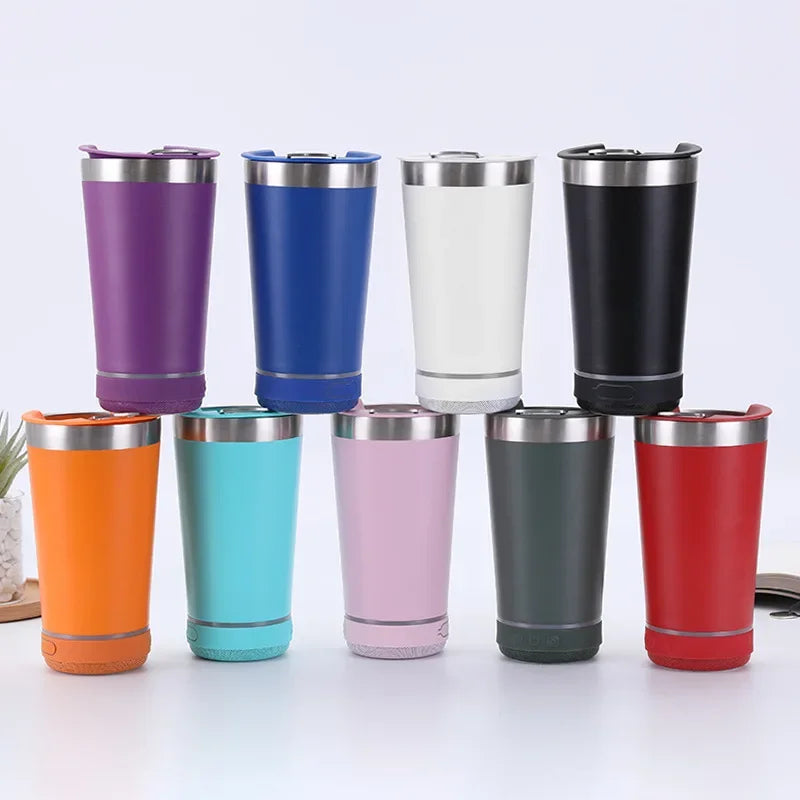 ZIHOTLE Portable Stainless Steel Insulated Cup Music Cup Wireless Bluetooth Speaker Stereo Subwoofer Sound Box Copo Com Som