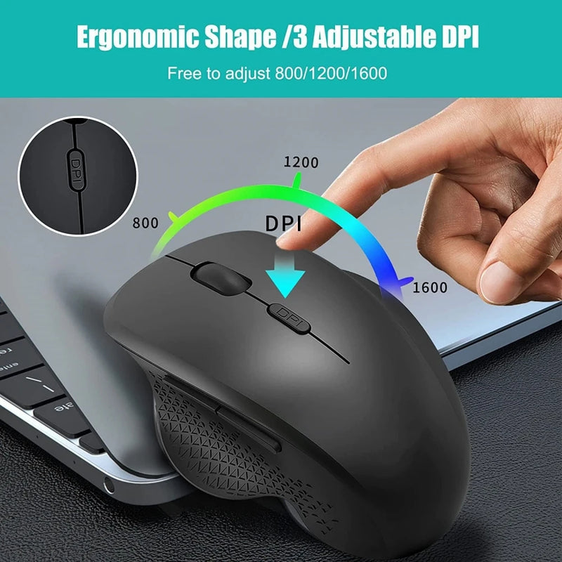 Bluetooth Wireless Mouse Rechargeable Gaming Mouse Gamer USB Computer Mouse Wireless Ergonomic Mause 6 Button Mice For PC Laptop