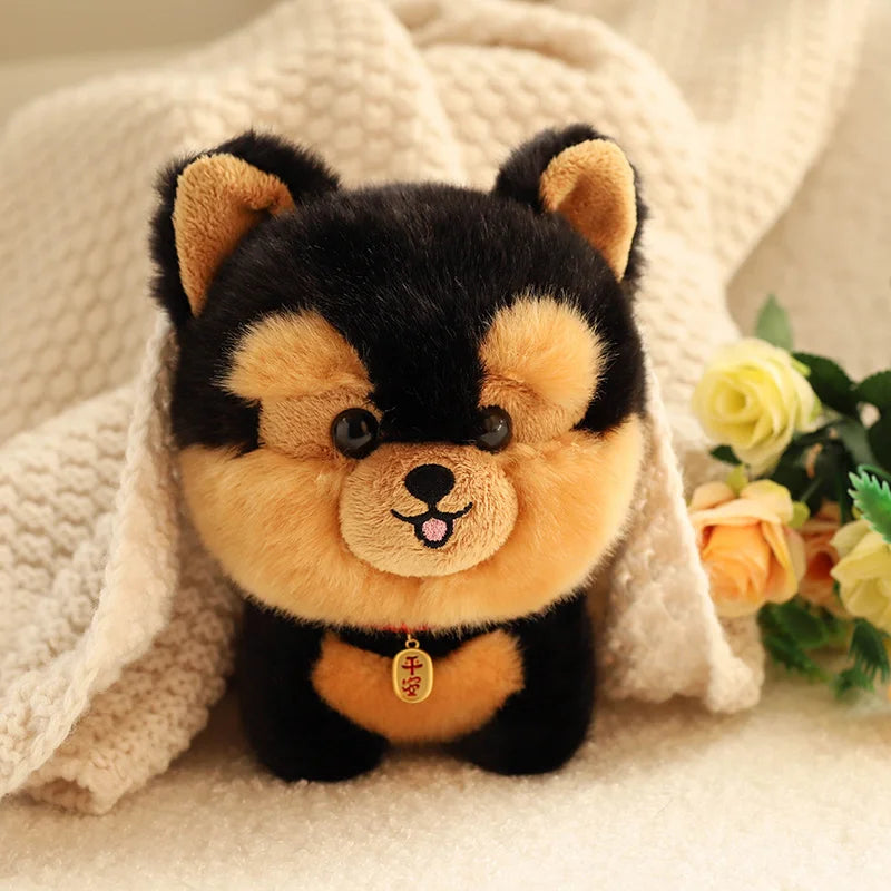 Adorável peludo pelúcia corgi cão brinquedo de pelúcia recheado cabeça grande kawaii animal realista shiba inu chow chow yorkshire bichon husky boneca