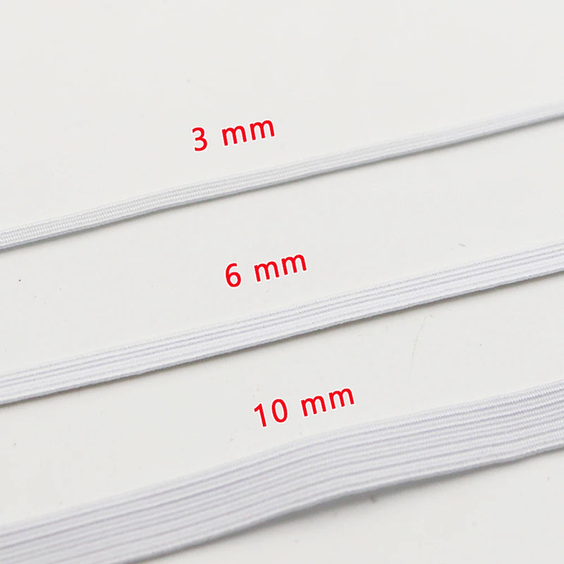 3/4/5/6/8/10MM White/black Flat Elastic Bands Elastic rubber band wedding Garment elastic tape for DIY sewing Stretch Rope acces