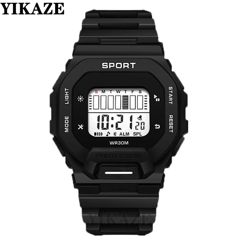 YIKAZE Men's Sports Watch Waterproof LED Digital Watches Student Outdoor Adventure Trend Multifunctional Electronic Watch Gift