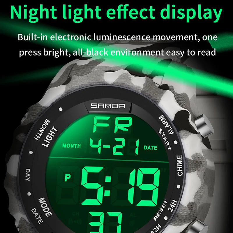 SANDA Top Brand G Style Camouflage Military LED Digital Watch Men Waterproof Clock Outdoor Sport Watches Male Electronic Watch