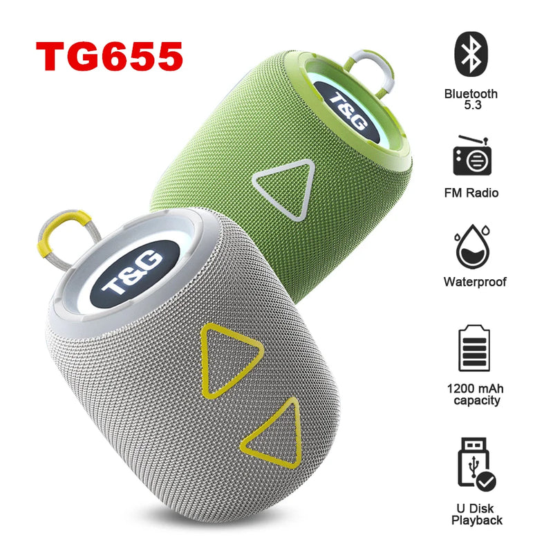 TG655 Portable Bluetooth Speaker Wireless Mini Bass Subwoofer Column Boombox FM TF BT Music Player For Smart Phone PC Laptop TV